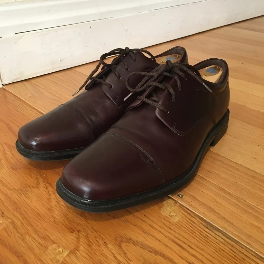 Rockport Mens Burgundy Leather Dress Shoe